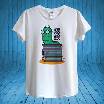 0Book worm забавный подарок, дизайн футболки унисекс для мужчин и женщин, облегающий