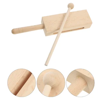 1 Комплект Деревянного ритм-инструмента, музыкальный деревянный блок, ударный инструмент с молотком