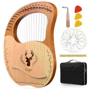 1 Комплект Лиро-арфы 19 струн Лиро-арфа с ключом настройки, сумка для выдвижных струн, музыкальный инструмент для начинающих
