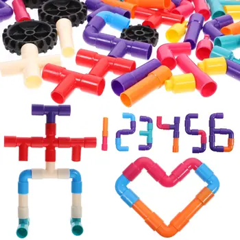 1 Комплект Строительных Блоков, Соединяющих Трубы, Обучающая Игрушка Для Обучения, Сборка Строительных Блоков, Соединяющая Головоломки И Интерактивные Игрушки 