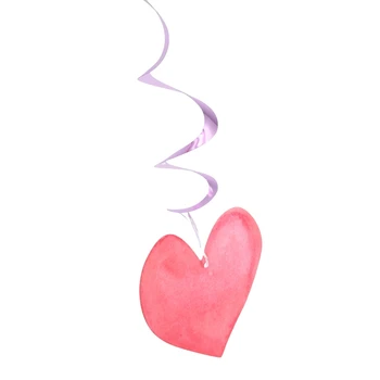 1 комплект Талисманов на День Святого Валентина в виде Розового Сердечка, Любовной Спирали, Бумага для потолочных гобеленов в Свадебной комнате