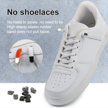 1 Пара быстрых безопасных шнурков Детские и взрослые Ленивые шнурки Шнурки для обуви без галстука Эластичные Плоские шнурки для обуви Кроссовки