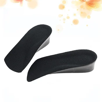 1 пара увеличивающих рост наполовину стелек из искусственной кожи, невидимые подтяжки для обуви, стельки для пяток, вставки для подтяжки обуви (черные)