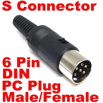 1 шт. MIDI-кабель Большой S-образный разъем DIN-розетки 6-контактный Разъем для крепления кабеля на шасси