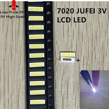 100 шт./лот Jufei SMD LED 7020 3v 0.7W 240mA, холодный белый 10000-13000K для подсветки телевизора