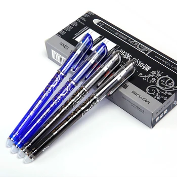 12 шт. /компл. Стираемая ручка, синие / черные чернила, игла для гелевой ручки 0,5 мм, школьные принадлежности
