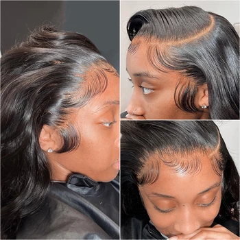 13X6 HD Прозрачные Парики из человеческих волос на кружеве для женщин, Бразильские Парики из человеческих волос, Объемная волна, Предварительно выщипанные парики на кружеве 13x4