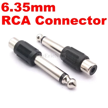 1шт 1/4 дюйма Штекер 6,35 мм к гнезду RCA Разъем Динамика Штекер RCA Адаптер к Стереоразъему Штекер 6,3 ММ Микрофон