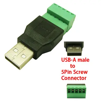 1шт штекер USB к винтовому разъему USB-штекер с защитным разъемом USB-адаптер USB2.0 типа A к винтовому разъему