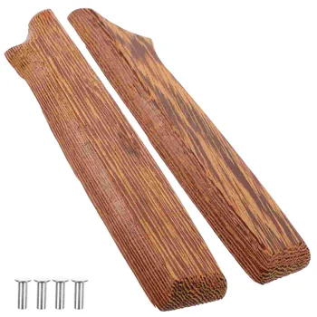 2 предмета, Сменные ручки для кухонных ножей, Сменная рукоятка, нержавеющая сталь, древесина для измельчения