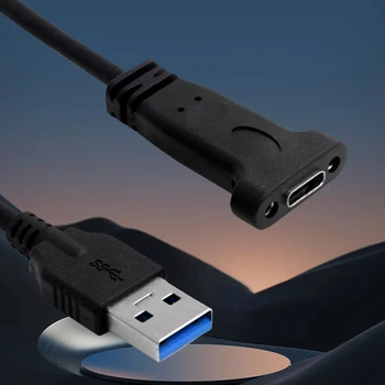 20-сантиметровый кабель USB A 3.0 Male-USB C Female на передней панели с винтом для крепления на панели, удлинительный кабель для материнской платы 5 Гбит/с