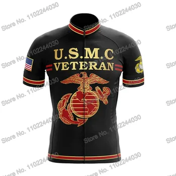 2023 Велосипедная Одежда Корпуса морской пехоты США Летняя Джерси Мужская Рубашка для Шоссейных Велосипедов С Короткими рукавами Велосипедная Рубашка