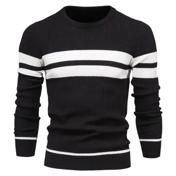 2023 Весенне-осенний Пуловер, мужской свитер с круглым вырезом, в стиле пэчворк, с длинным рукавом, Теплые Тонкие свитера, Мужской повседневный модный свитер XXXL
