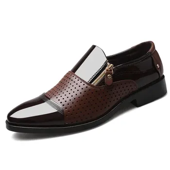 2023 Классические Деловые Мужские модельные туфли Модные Элегантные Вечерние Свадебные слипоны Офисные Оксфорды Черного Цвета
