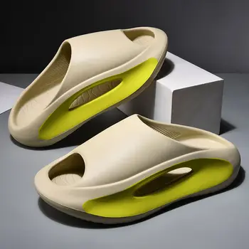 2023 Новые летние кроссовки Для женщин, мужские шлепанцы на платформе с толстой подошвой, Мягкие полые сандалии унисекс из Эва, повседневная пляжная обувь