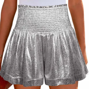 2023 Новые шорты-вспышки для черлидинга, женские танцевальные шорты, Плиссированные, с рюшами, Свободные, с высокой эластичной талией, широкие шорты трапециевидной формы