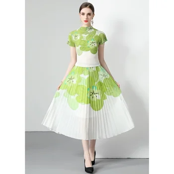 2023 Новый Модный Шифоновый комплект в этническом стиле, юбка, Летнее Универсальное платье свободного покроя в стиле ретро, повседневное праздничное платье Vestidos