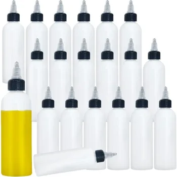 20ШТ пластиковых бутылочек для отжима объемом 30/50/80 МЛ с закручивающимися крышками, прозрачные ПЭТ-бутылки для розлива, контейнер для жидких чернил для рукоделия