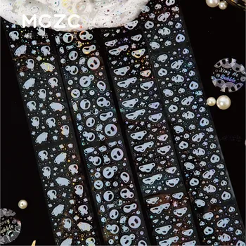 2M Kawaii PET Лазерные серебряные пузырьки Особой формы Для Ландшафтного дизайна Washi Tape Journal DIY Decotative Маскирующие Ленты Канцелярские принадлежности
