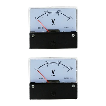 2X Прямоугольный измеритель аналогового напряжения переменного тока 0-300 В, панельный вольтметр DH670