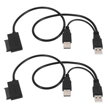 2X Тонкий кабель SATA от USB 2.0 до 7 + 6 Внешнее питание для ноутбука SATA Адаптер Конвертер Поддержка Windows Xp/7/8/10 Mac OS EM88