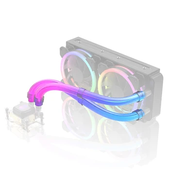 2шт Трубка Водяного Охладителя AIO Aura Sync 33 см 30 Светодиодных Светящихся Шлангов 5V 3Pin ARGB Мягкая Резина для Aura Fusion RGB Mystic Light