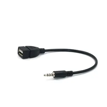 3,5 мм Черный Автомобильный Аудиокабель AUX К USB Аудиокабель Автомобильная Электроника для Воспроизведения Музыки Автомобильный Аудиокабель USB Конвертер Наушников
