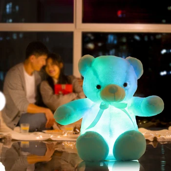 30-сантиметровый светодиодный плюшевый мишка, креативный подарок, светящийся плюшевый мишка, светящаяся плюшевая игрушка на День Святого Валентина, Рождество, День Рождения