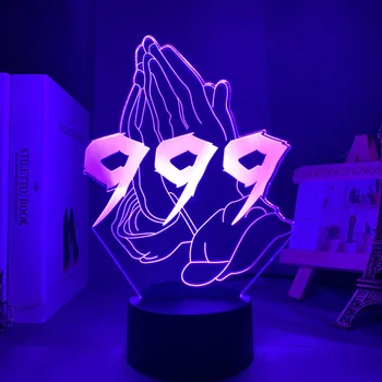 3d лампа 999 Hands для фанатов, Украшение спальни, Освещение, Подарок на День рождения, светодиодный ночник с изменяющимся цветом на батарейках, Juice Wrld