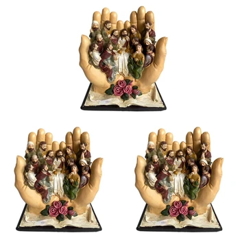 3X Сцена тайной вечери Иисус и 12 учеников Религиозная статуэтка Христианская католическая Статуэтка Декор Декоративный подарок-A