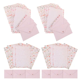 4 комплекта чистой бумаги для писем, набор декоративных конвертов для письма, набор элегантных бумажных конвертов формата А5