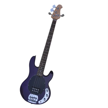 4-Струнная фиолетовая электрическая бас-гитара со вставками в виде луны, звукосниматели для хамбакинга, предлагаем на заказ