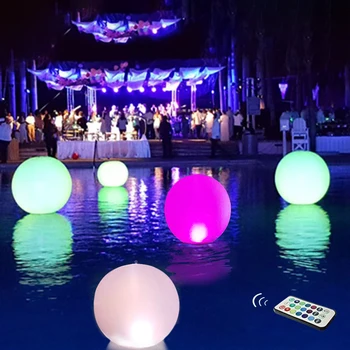 40-сантиметровый надувной пляжный мяч, ПВХ, пульт дистанционного управления, мяч для игры в пляжный бассейн со светодиодной подсветкой, водонепроницаемая летняя водная вечеринка