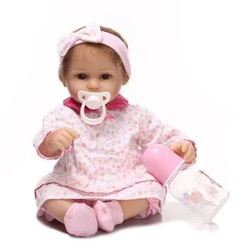 40 см Возрожденные Куклы Игрушка Реалистичная Мягкая Виниловая Милая Девочка Новорожденная Силиконовая Кукла Хлопок Тело Детей Подарок На День Рождения