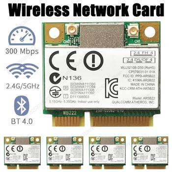 5-1 шт. Карта Wi-Fi Двухдиапазонная 2,4 ГГц 5 ГГц Wi-Fi Bluetooth 4,0 AR5B22 Mini PCI-E Беспроводной Адаптер 300 Мбит/с Сетевая Карта Для портативных ПК