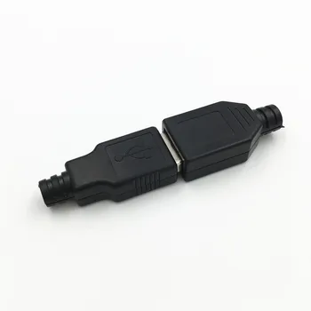 5 пар DIY USB 2.0 A Мужской + женский разъем для розетки Пластиковая крышка в сборе Адаптер для пайки