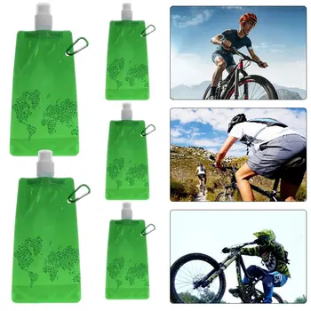 5 шт. портативная складная бутылка для воды, сумка для воды, принадлежности для спорта на открытом воздухе (зеленый)
