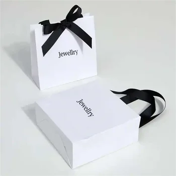 500 шт./лот, изготовленный на заказ оптовый подарочный пакет для белых ювелирных изделий, бумажный упаковочный пакет с вашим логотипом, пакеты для конфет для свадебных сувениров