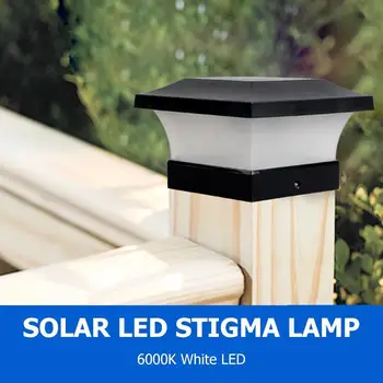 6LED Солнечная садовая лампа на столбе, наружная водонепроницаемая ландшафтная лампа, украшение виллы