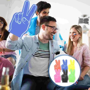 6шт Пенопластовый палец для спортивных мероприятий Перчатка для подбадривания Цветной реквизит для вечеринки с подбадривающими пальцами