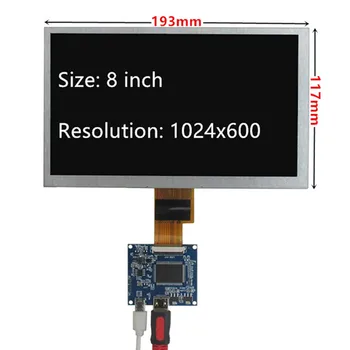 8-Дюймовый ЖК-дисплей 1024*600 и Плата Управления Драйвером Mini HDMI-Совместимый Для DIY Lattepanda, Монитора ПК Raspberry Pi