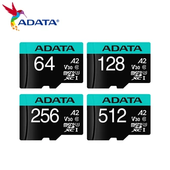 ADATA A2 Micro SD Card 64GB Micro SD 128GB 32GB Флэш-Карта Памяти SD 256GB U3 4K V30 Microsd 512GB TF Флэш-Карты для ПК-Телефона