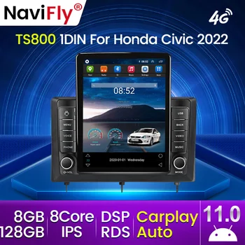 Android 12 Carplay 4G LTE для Tesla Вертикальное Автомобильное радио, Видео, GPS-навигация, Мультимедийный плеер для Honda Civic 2022 Без 2din dvd