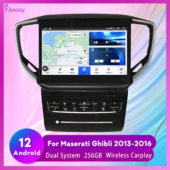 Android 12 Автомобильный Радиоприемник Для Maserati Ghibli 2013-2016 Двухсистемный Мультимедийный Плеер GPS Навигация Авто Стерео 4G LTE Carplay 2 Din