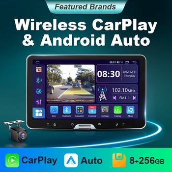 AntNavi 10-дюймовый Автомобильный радиоприемник 1Din Android, Шейкер, Навигатор, Мультимедийный плеер, Колесико прокрутки, Кнопка Carplay, Регулируемый сенсорный экран