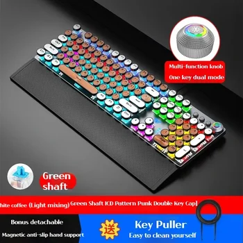 Aula F2088 Punk Keycap Механическая Клавиатура 104-клавишная Usb Проводная Офисная Игровая Для Ноутбука Белого Кофейного Цвета С Двойным Написанием Клавиатуры