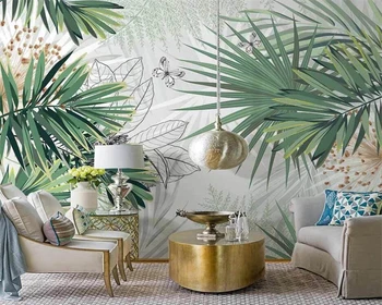 beibehang Customize new Nordic ручная роспись тропических растений тропический лес пальмовый лист фоновые обои для помещений papier peint