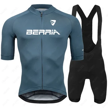 BERRIA Men 2024 Летний Комплект Из Джерси Для Велоспорта С Коротким Рукавом MTB Maillot Ropa Ciclismo Hombre Велосипедная Одежда Дышащая Велосипедная Одежда