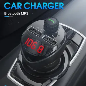 Bluetooth-совместимый FM-передатчик, автомобильный плеер, автомобильный Bluetooth-совместимый передатчик 4.2 FM, FM-радио, адаптер MP3-плеер 3.4A