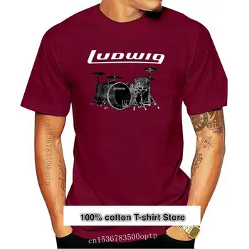 Camiseta negra para hombre, camisa Popular Ludwig Drumset, tambor de percusión, platillo, 2021